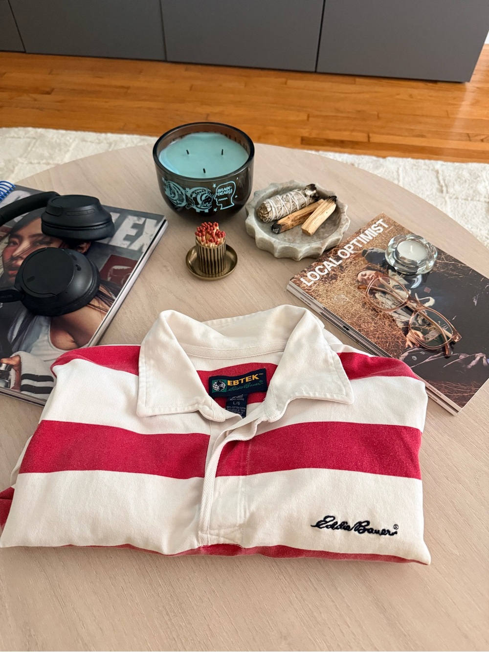 Eddie Bauer Red and White Striped Polo/Rugby Dress